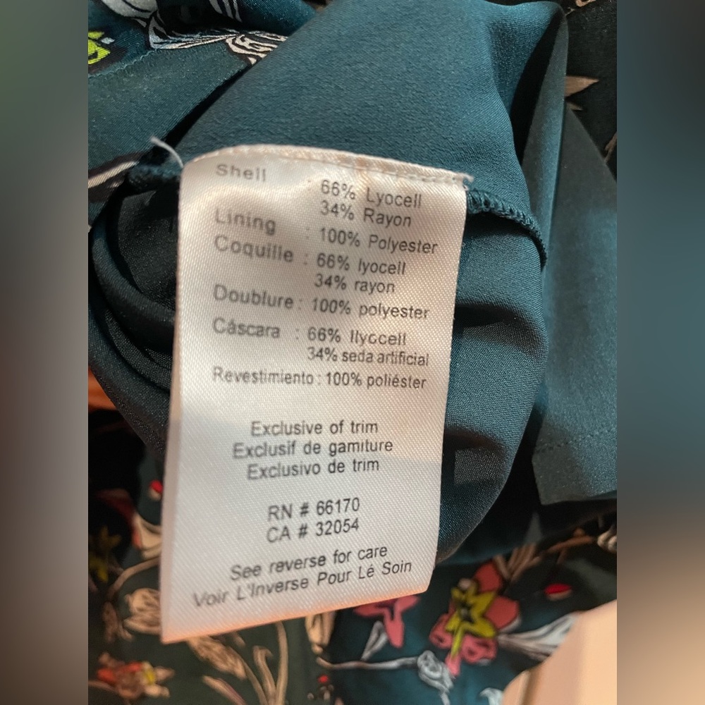 Anthropology Vineet Bahl Turquoise Floral Dress Size XS - Picture 15 of 16